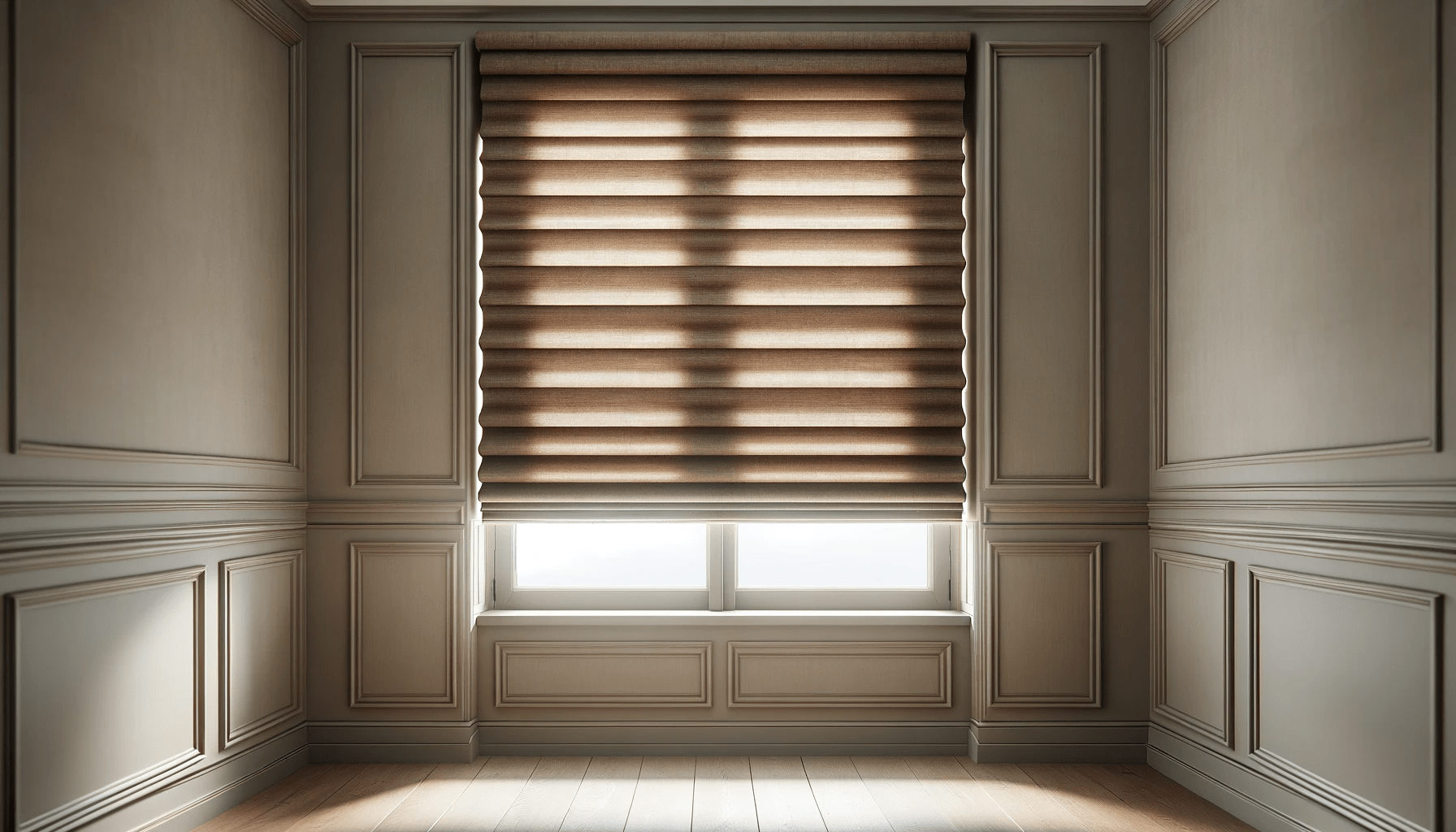 dall%c2%b7e-2024-01-26-10-09-49-create-a-16_9-ratio-full-hd-image-of-a-brown-roman-blind-in-a-room-with-a-window-the-blind-should-be-partially-raised-showing-horizontal-folds-and-7209538