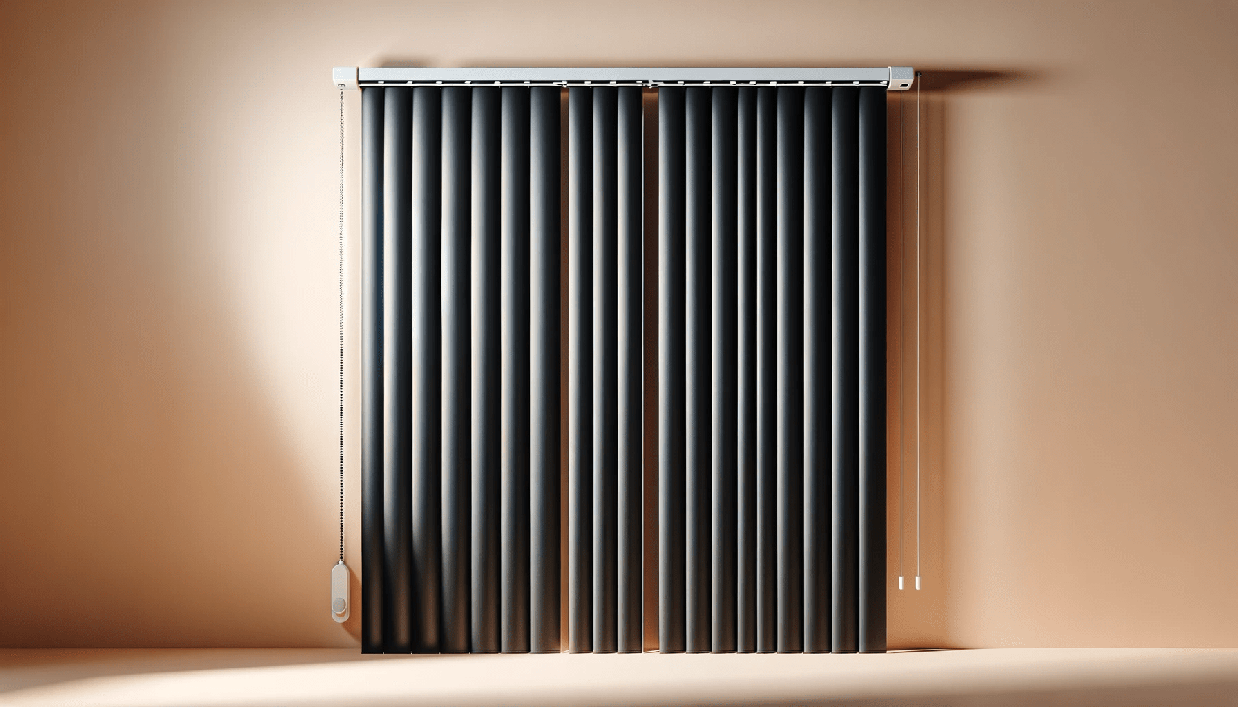 dall%c2%b7e-2024-01-26-16-27-31-a-high-definition-vertical-image-in-a-16_9-ratio-showing-a-set-of-elegant-black-vertical-blinds-in-front-of-a-light-peach-colored-wall-each-blind-pan-2067148