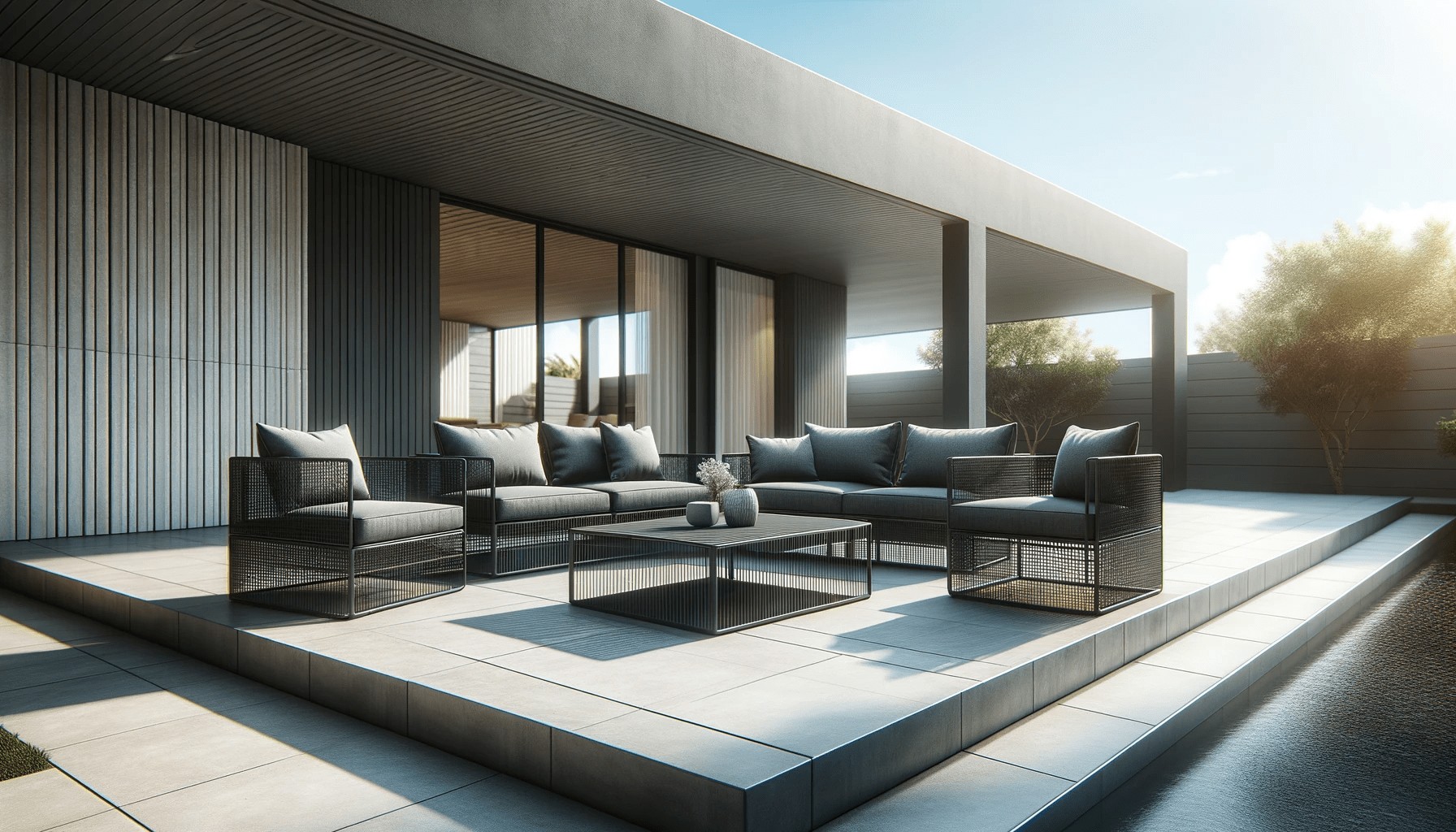 DALL·E-2024-01-31-12.44.27-Create-a-high-definition-wide-angle-horizontal-image-of-a-modern-outdoor-furniture-set.-The-set-should-include-a-black-rattan-two-seater-sofa-with-gr-6958384 dall%c2%b7e-2024-01-31-12-44-27-create-a-high-definition-wide-angle-horizontal-image-of-a-modern-outdoor-furniture-set-the-set-should-include-a-black-rattan-two-seater-sofa-with-gr-6958384