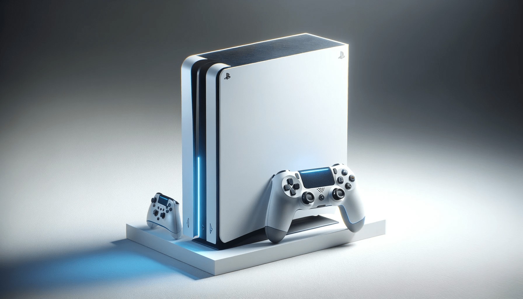dall%c2%b7e-2024-01-31-13-37-16-create-an-image-of-a-modern-gaming-console-with-a-futuristic-design-standing-upright-on-a-white-surface-with-a-matching-controller-leaning-against-it-3070559