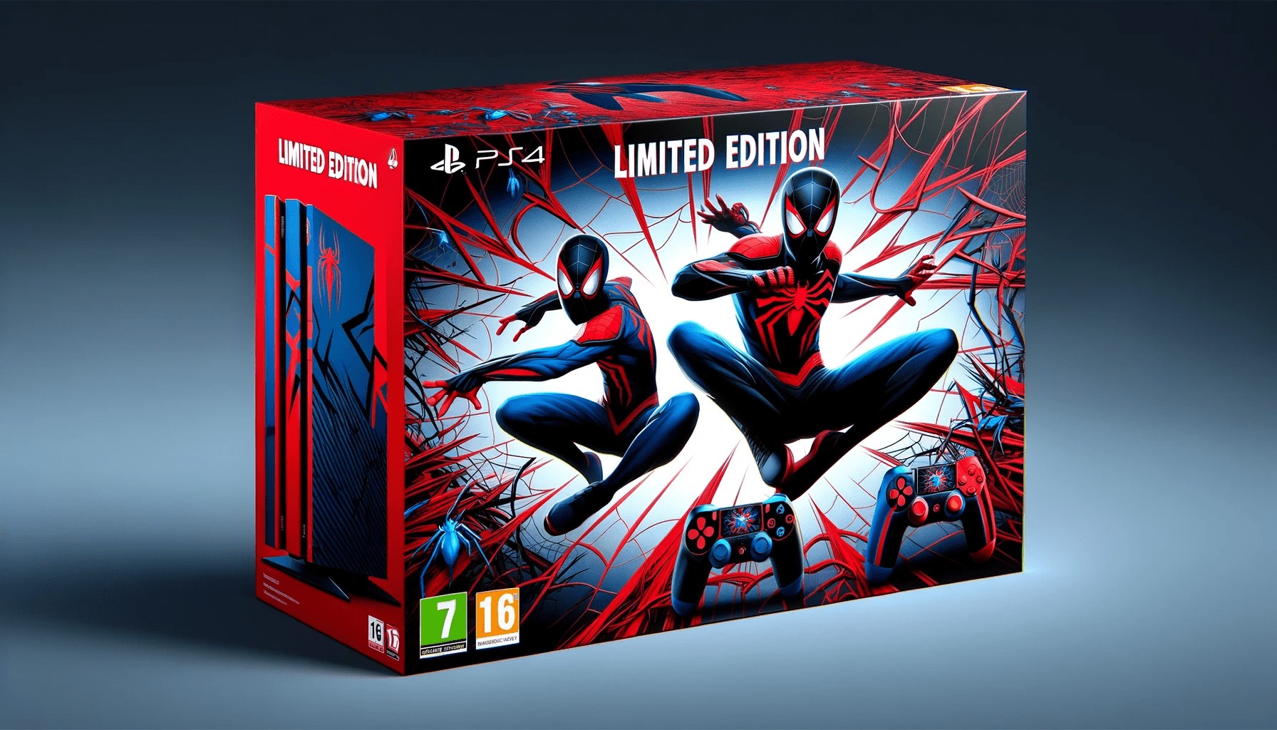 dall%c2%b7e-2024-02-01-09-28-22-a-limited-edition-gaming-console-box-featuring-a-dynamic-superhero-theme-in-a-wide-horizontal-format-the-box-should-be-bright-red-with-abstract-black-3938693