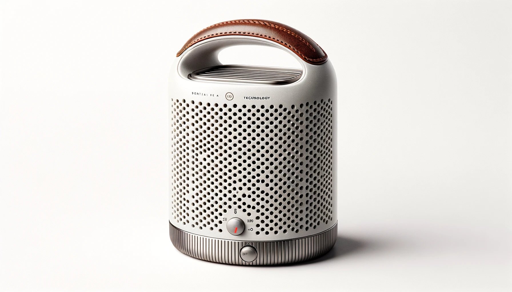 dall%c2%b7e-2024-02-03-12-37-05-create-an-image-of-a-modern-portable-ceramic-heater-the-heater-has-a-white-cylindrical-body-with-a-pattern-of-regular-small-circular-holes-on-the-f-3953450