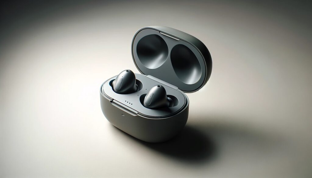 dall%c2%b7e-2024-02-05-12-38-18-a-pair-of-modern-wireless-earbuds-with-a-charging-case-positioned-on-a-plain-neutral-background-the-earbuds-are-placed-outside-of-their-open-case-5322318