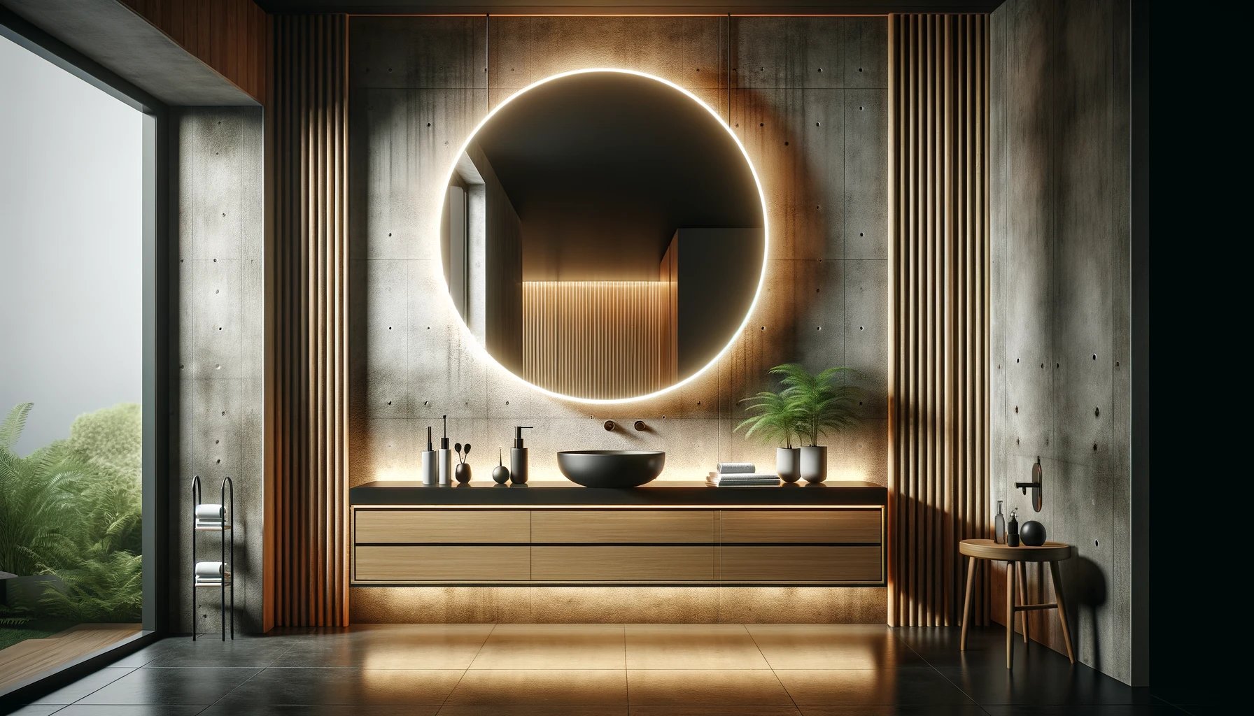 DALL·E-2024-02-05-13.48.05-A-modern-bathroom-interior-design-in-a-wide-horizontal-format-featuring-a-circular-mirror-with-LED-backlighting-on-a-textured-concrete-wall.-The-mirr-3815902 dall%c2%b7e-2024-02-05-13-48-05-a-modern-bathroom-interior-design-in-a-wide-horizontal-format-featuring-a-circular-mirror-with-led-backlighting-on-a-textured-concrete-wall-the-mirr-3815902