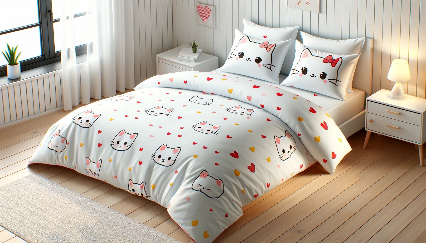 dall%c2%b7e-2024-02-05-13-53-57-a-full-hd-16_9-image-of-a-cozy-tidy-bedroom-with-a-bed-covered-in-white-bedding-the-bedding-is-patterned-with-cute-cartoon-style-kittens-with-bows-o-2117533
