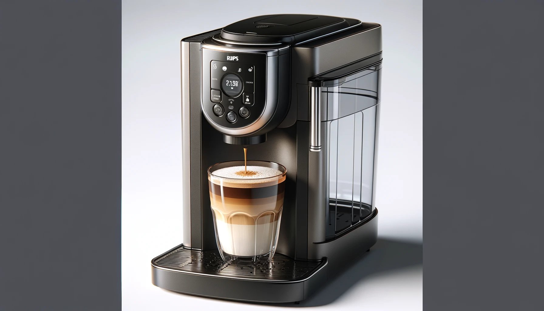 dall%c2%b7e-2024-02-05-17-00-48-a-realistic-image-of-a-black-single-serve-coffee-machine-with-a-transparent-water-tank-on-top-in-front-of-the-machine-there-is-a-clear-glass-contain-8977269