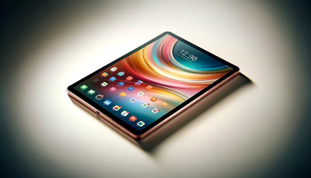dall%c2%b7e-2024-02-06-18-54-48-a-modern-tablet-with-a-rose-gold-finish-and-a-large-display-showing-a-colorful-interface-of-apps-the-tablet-is-angled-to-show-both-the-front-screen-a-1289474