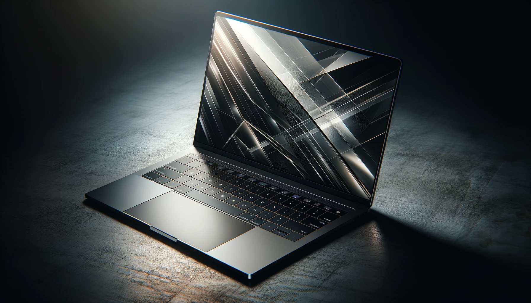 dall%c2%b7e-2024-02-06-19-19-32-a-modern-laptop-with-a-sleek-design-featuring-a-dark-screen-with-reflections-creating-a-geometric-pattern-the-laptop-has-a-minimalist-aesthetic-with-6850893