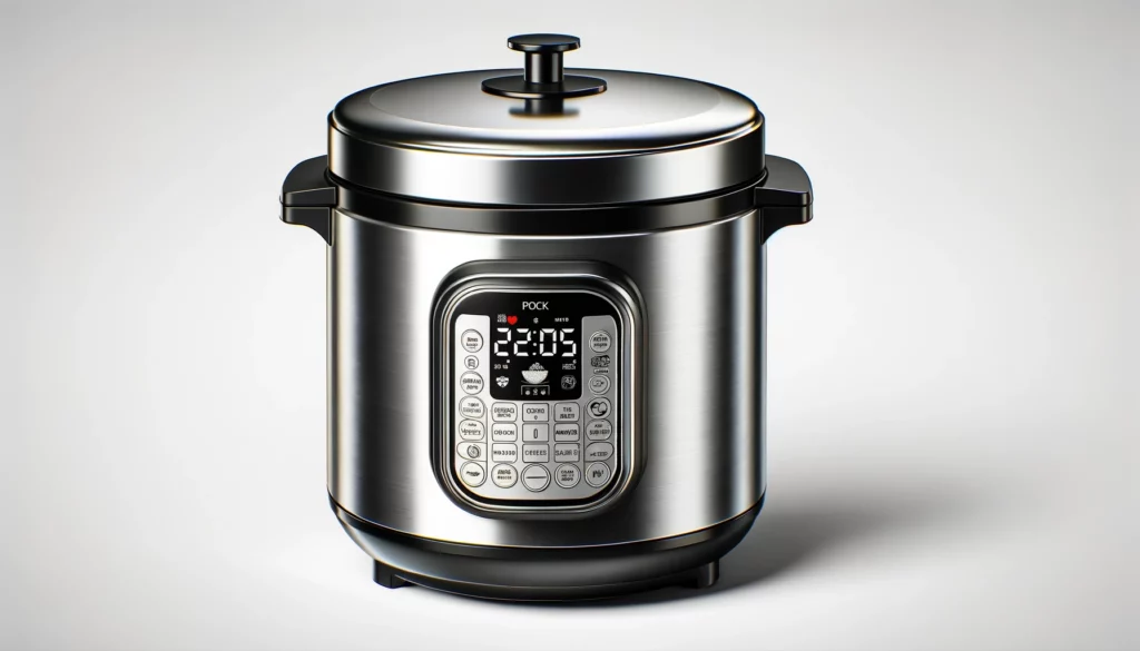 dall%c2%b7e-2024-02-07-23-19-40-a-modern-electric-pressure-cooker-with-a-stainless-steel-outer-body-and-a-black-top-lid-the-cooker-has-a-digital-control-panel-with-an-lcd-display-sh-5183175