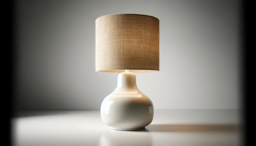 dall%c2%b7e-2024-02-09-20-30-56-a-modern-table-lamp-featuring-a-white-ceramic-base-with-a-smooth-hourglass-shape-the-lamp-is-topped-with-a-cylindrical-shade-made-of-natural-raffia-1622453