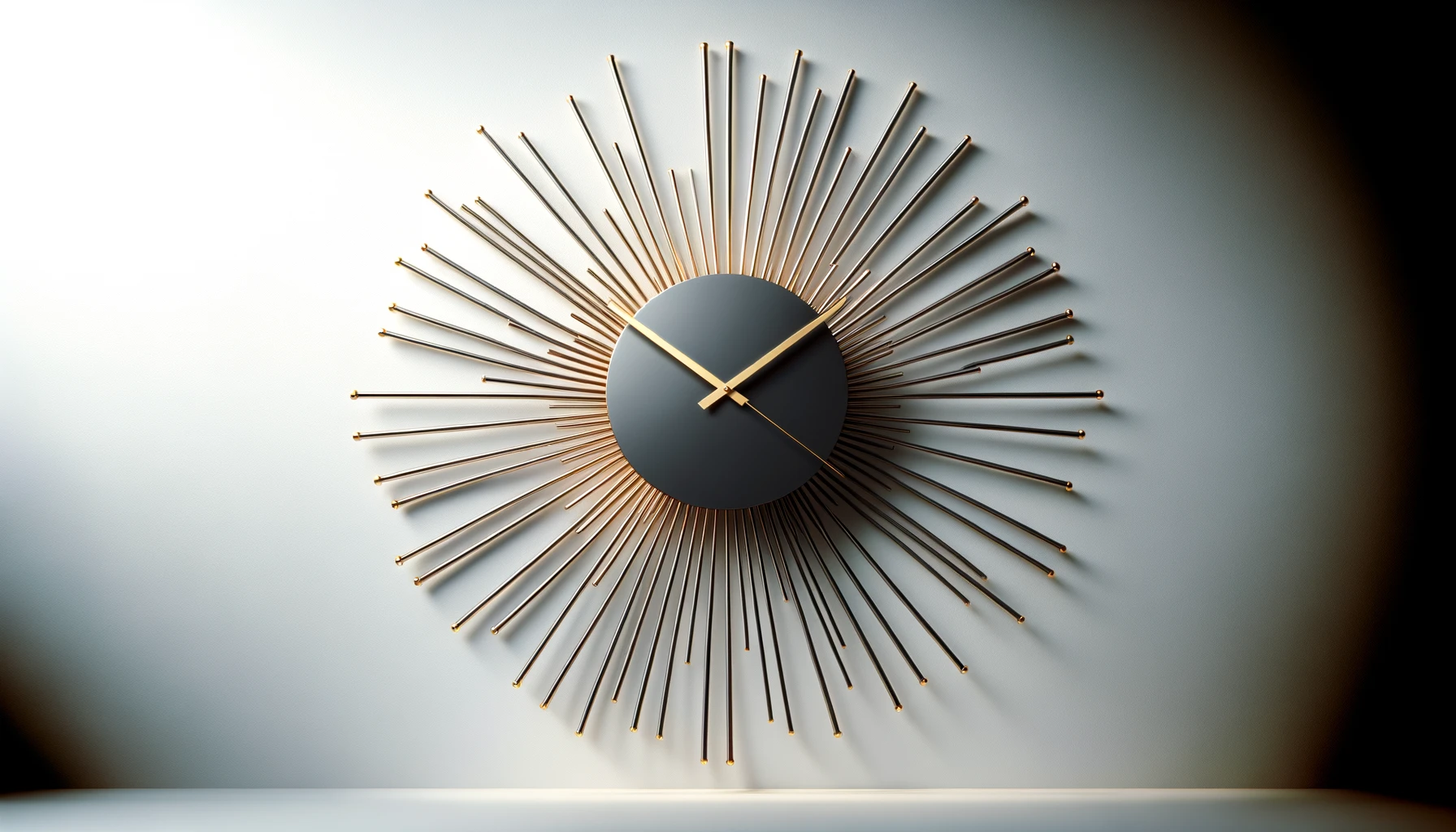 dall%c2%b7e-2024-02-09-23-27-44-create-a-16_9-image-of-a-modern-sunburst-wall-clock-with-a-minimalist-design-the-clock-should-have-a-solid-black-circular-center-with-golden-hands-to-7514011