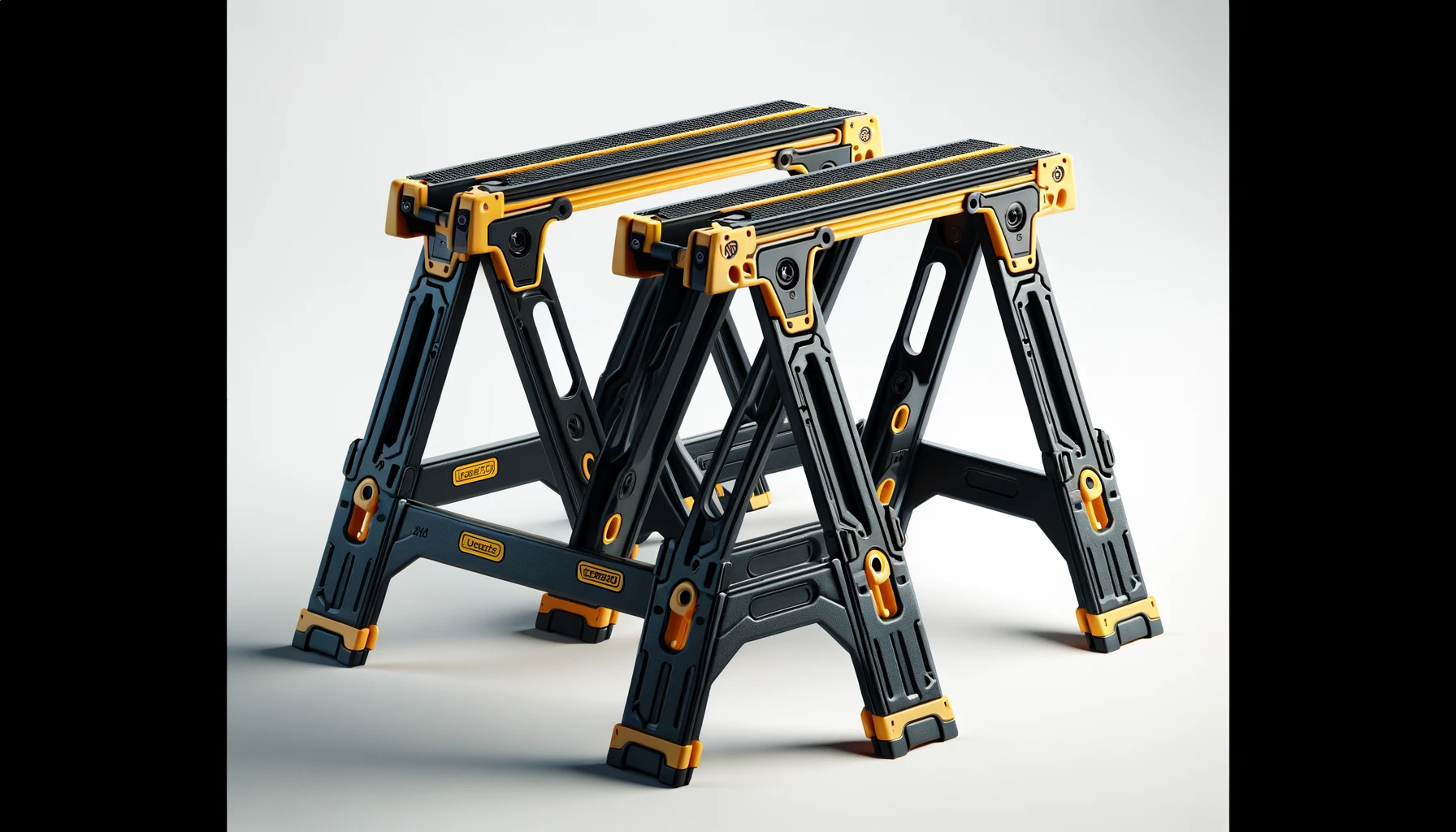 dall%c2%b7e-2024-02-10-10-48-42-a-3d-rendering-of-a-pair-of-folding-sawhorses-each-sawhorse-is-made-of-durable-black-plastic-with-yellow-top-bars-that-have-the-brand-name-in-black-l-5303264