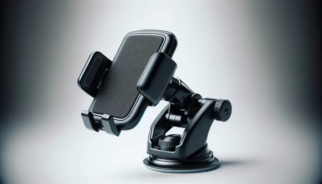 dall%c2%b7e-2024-02-11-14-38-21-a-clear-and-detailed-image-of-a-modern-black-car-phone-holder-with-a-textured-surface-mounted-on-a-suction-cup-base-the-holder-has-an-adjustable-gr-4621861