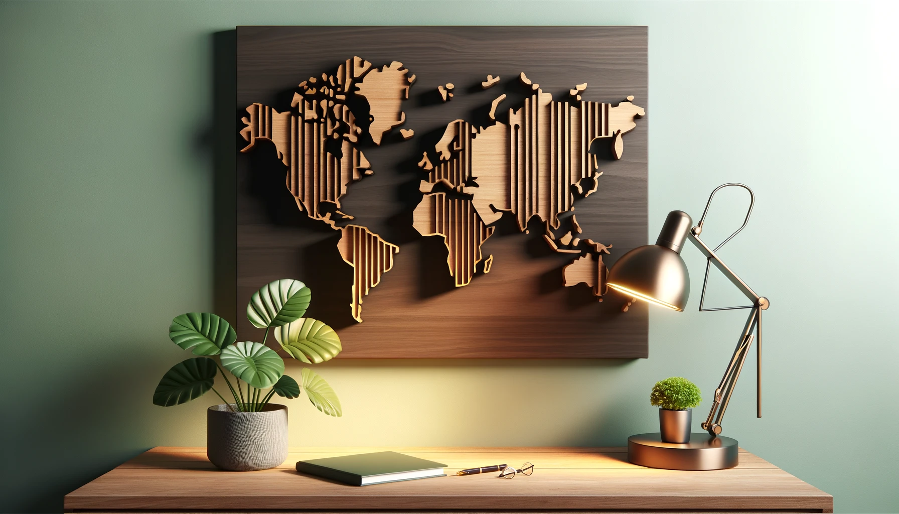 dall%c2%b7e-2024-02-12-18-27-48-create-a-16_9-image-of-a-three-dimensional-wooden-world-map-art-piece-on-a-wall-the-map-should-be-in-dark-brown-with-cut-out-continents-revealing-a-2709795