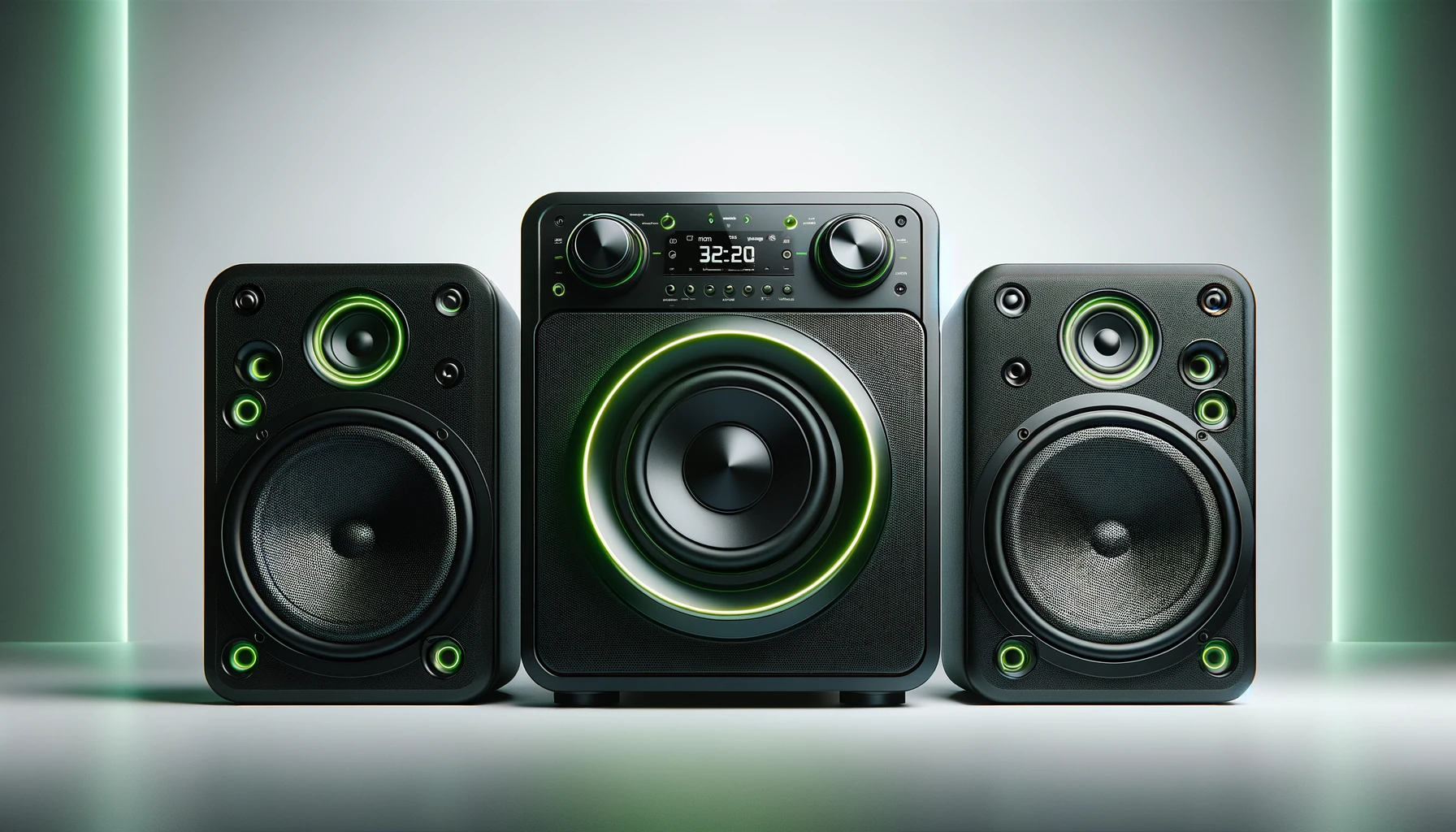 dall%c2%b7e-2024-02-12-18-47-40-an-image-of-a-modern-black-stereo-system-with-two-speakers-the-central-unit-has-a-circular-display-with-neon-green-lighting-and-buttons-with-green-ba-5577437