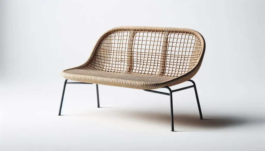 dall%c2%b7e-2024-02-12-22-45-05-a-modern-two-seater-bench-with-a-curved-woven-rattan-backrest-and-seat-the-rattan-is-a-natural-beige-color-creating-a-grid-like-pattern-on-the-back-2220896