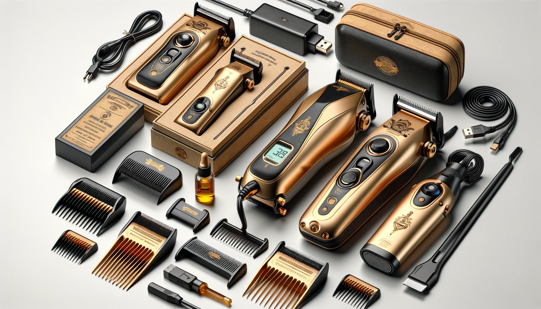 dall%c2%b7e-2024-02-13-12-32-27-create-a-16_9-full-hd-image-showcasing-a-professional-hair-clipper-and-trimmer-set-the-set-should-include-a-gold-colored-hair-clipper-with-intricate-9000394