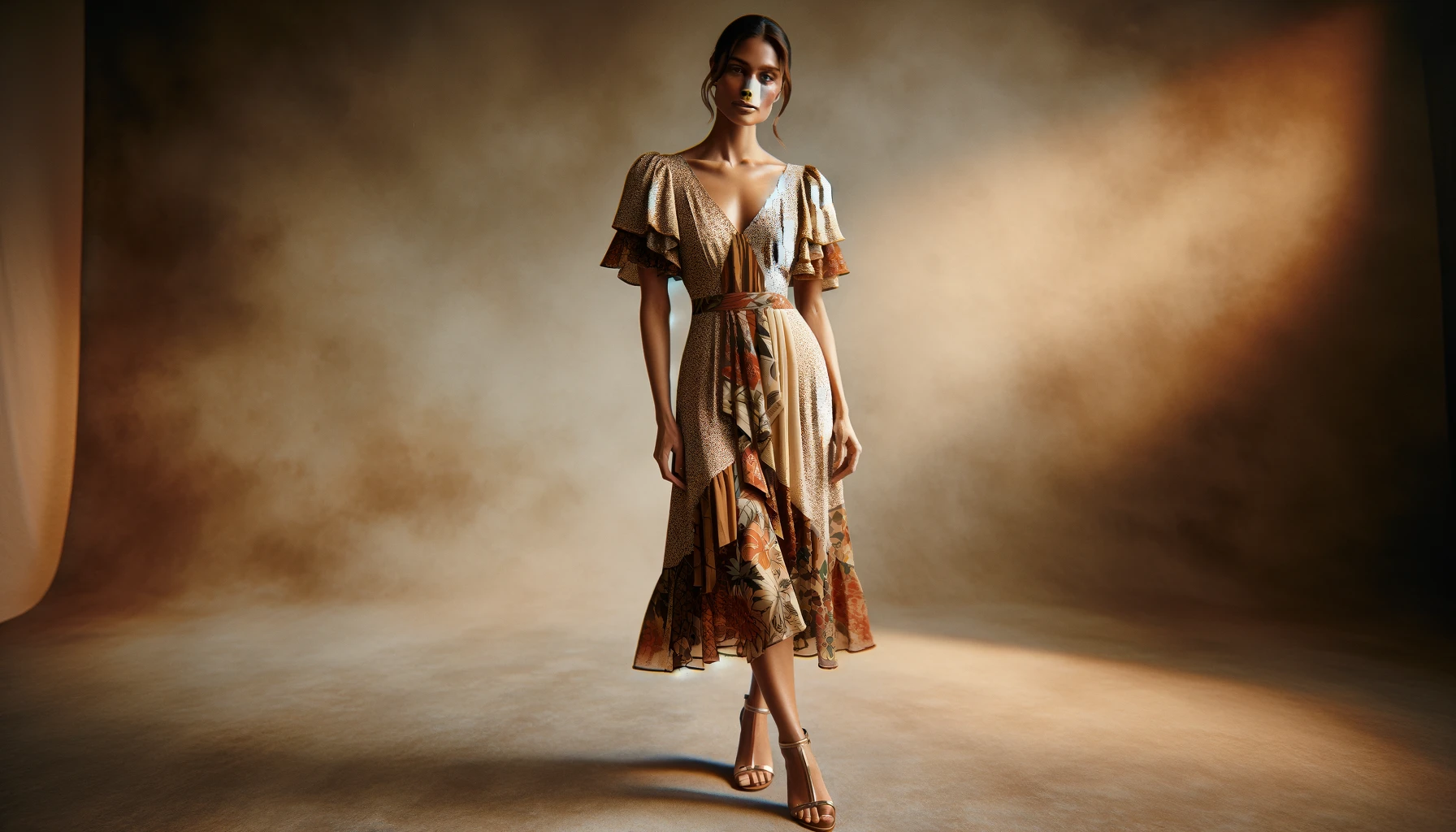 dall%c2%b7e-2024-02-13-17-05-22-a-full-body-portrait-of-a-woman-in-a-studio-setting-she-stands-poised-wearing-a-mid-length-dress-with-a-v-neck-and-short-flutter-sleeves-the-dress-4551389
