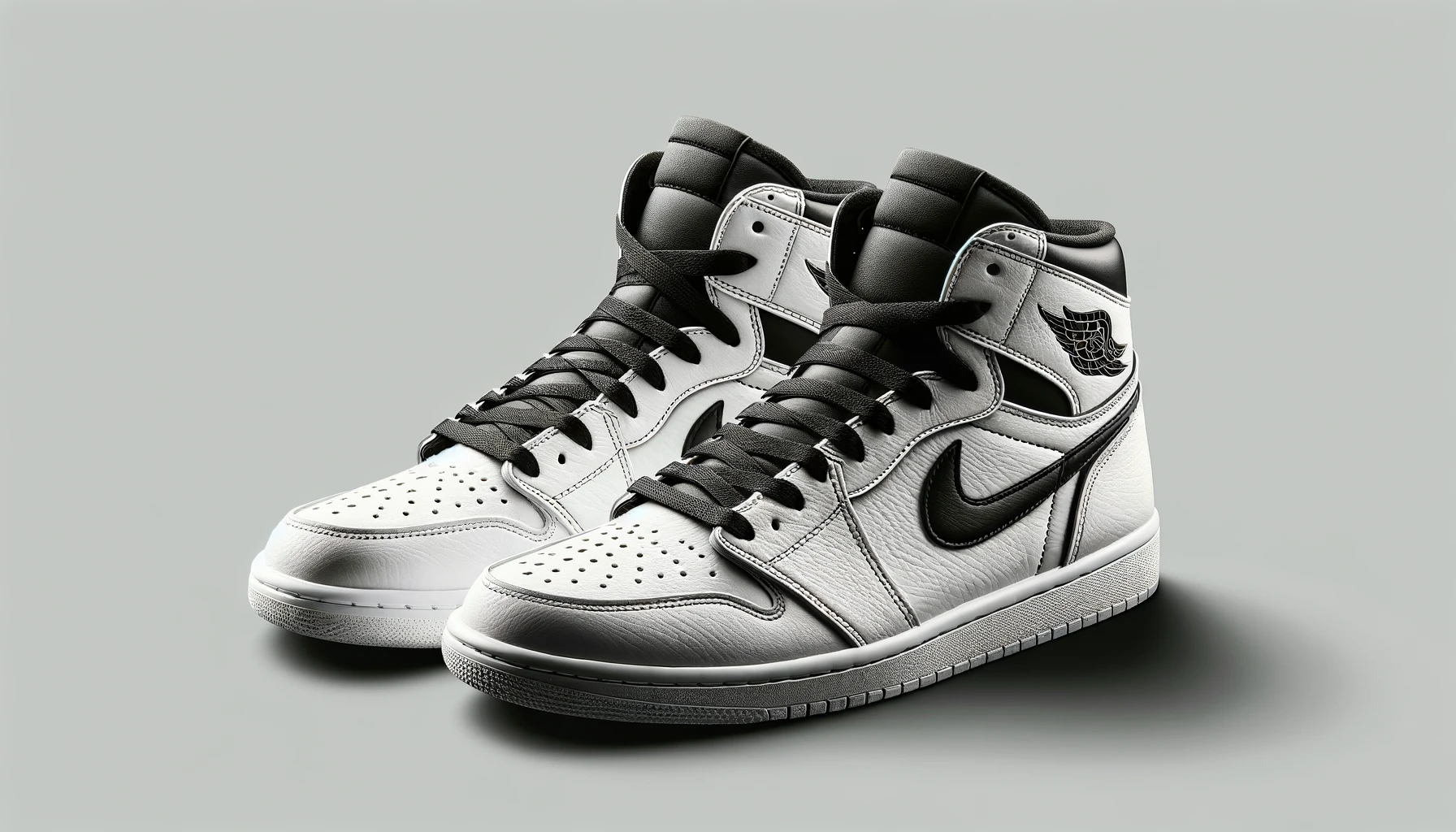 dall%c2%b7e-2024-02-13-22-12-37-create-an-image-of-a-pair-of-high-top-sneakers-with-a-classic-design-the-sneakers-should-have-a-clean-white-base-with-elegant-black-leather-overlays-8820322