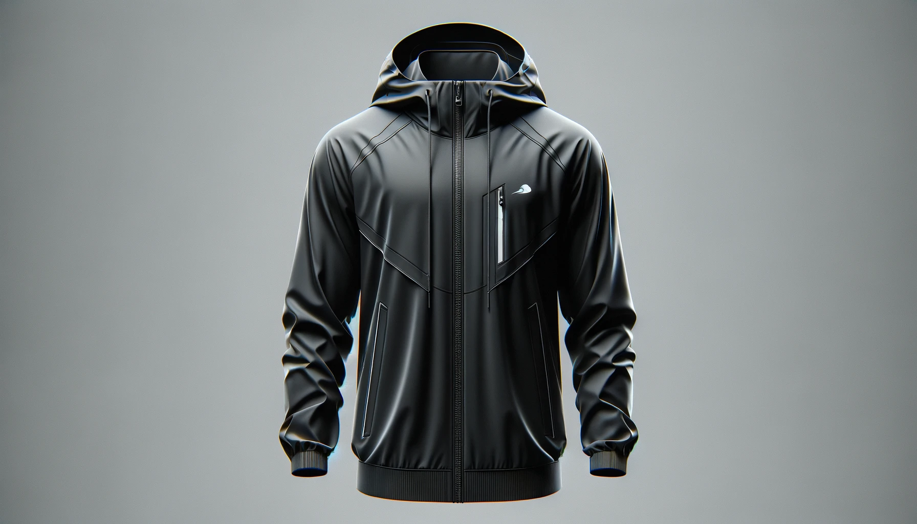 dall%c2%b7e-2024-02-13-22-22-05-create-an-image-of-a-modern-windbreaker-jacket-the-jacket-should-be-black-with-a-smooth-water-resistant-finish-it-features-a-white-logo-on-the-left-4625761