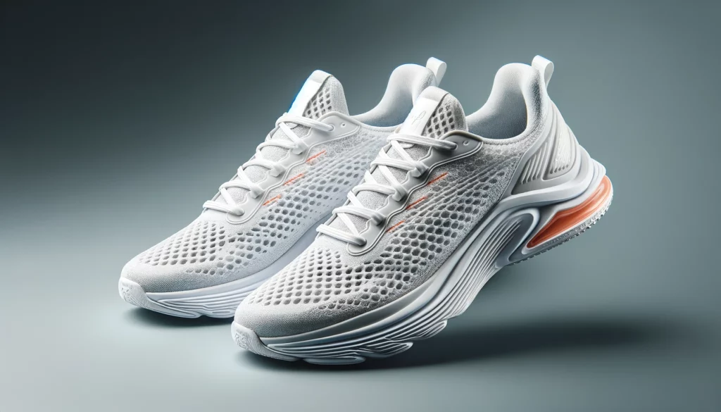 dall%c2%b7e-2024-02-13-23-12-57-create-an-image-of-a-pair-of-modern-running-shoes-the-shoes-should-have-a-white-breathable-mesh-upper-for-comfort-and-a-sleek-design-the-laces-are-w-8204221