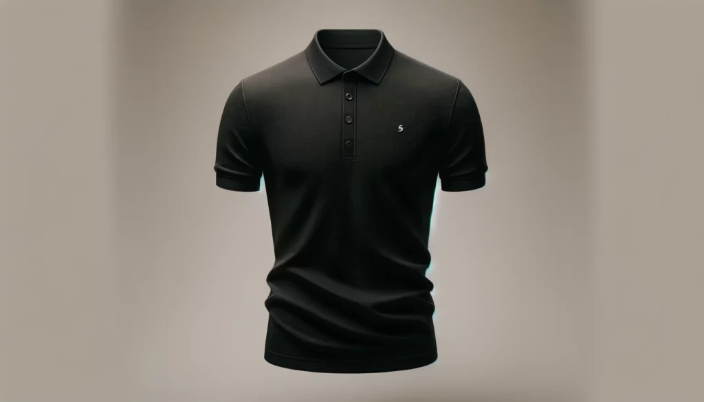 dall%c2%b7e-2024-02-13-23-37-02-create-a-wide-image-of-a-stylish-black-polo-shirt-the-shirt-has-a-classic-design-with-a-sharp-collar-and-a-two-button-placket-it-features-a-discreet-3283753