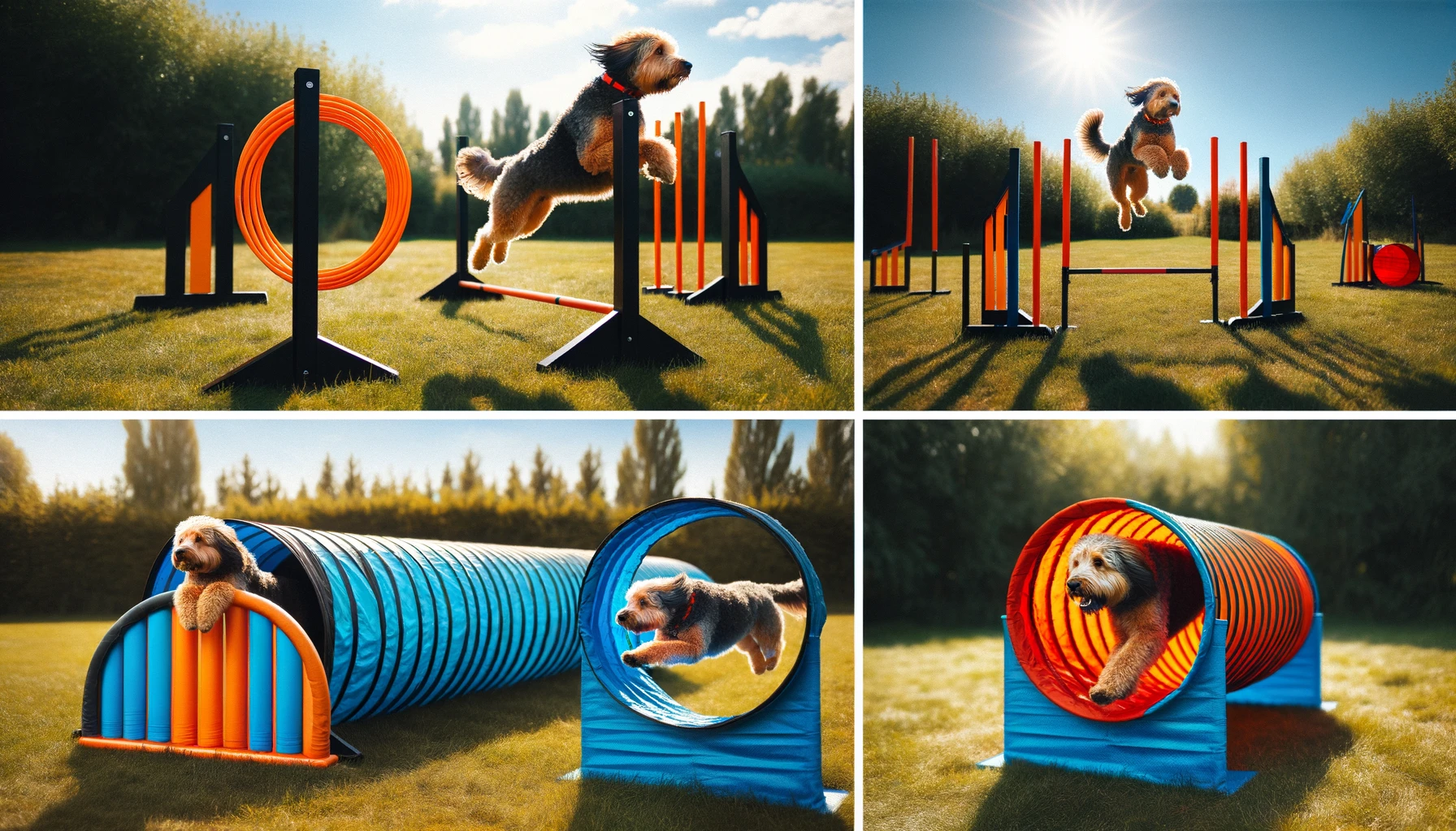 dall%c2%b7e-2024-02-14-08-48-17-a-collage-of-four-images-displaying-various-dog-agility-training-equipment-set-up-in-a-grassy-outdoor-area-the-top-left-image-shows-a-dog-leaping-thr-9284477