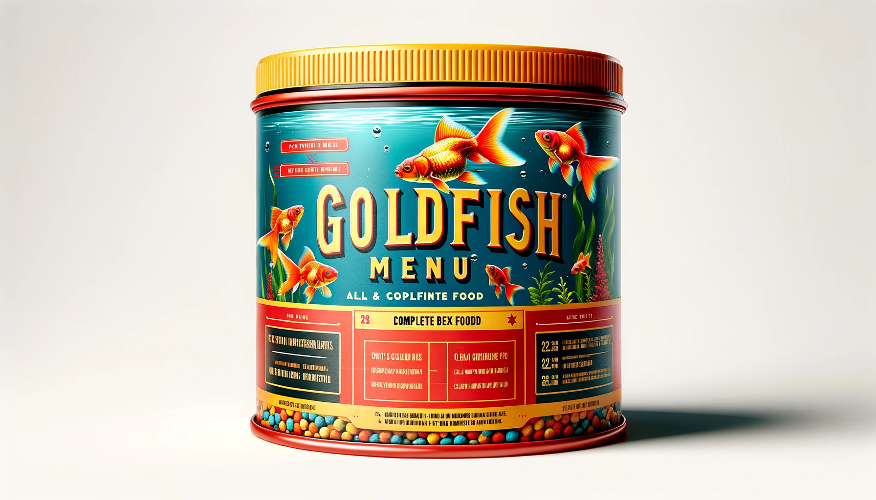 dall%c2%b7e-2024-02-14-11-01-07-create-a-16_9-full-hd-image-of-a-cylindrical-fish-food-container-the-container-has-a-bright-yellow-lid-and-a-red-label-with-goldfish-menu-in-bold-1773454
