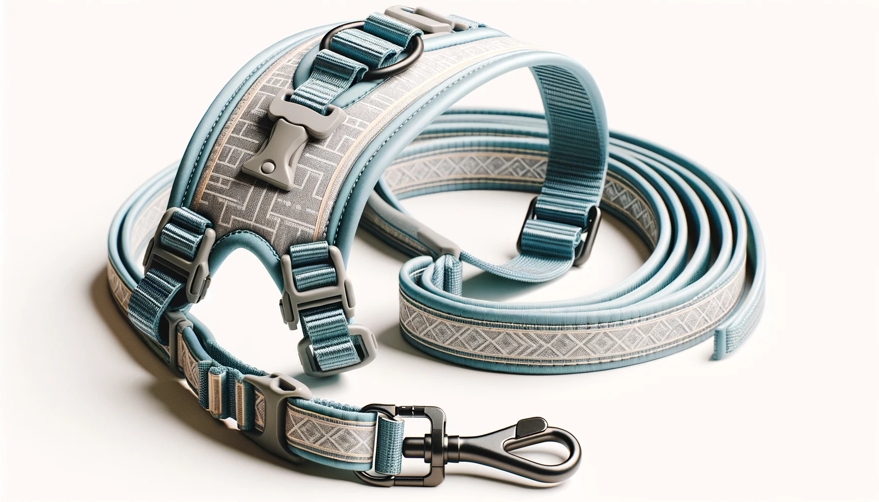 dall%c2%b7e-2024-02-14-13-33-45-create-a-wide-16_9-ratio-fullhd-image-of-a-dog-harness-and-leash-set-on-a-plain-white-background-the-harness-should-be-light-blue-with-a-subtle-geome-6412899