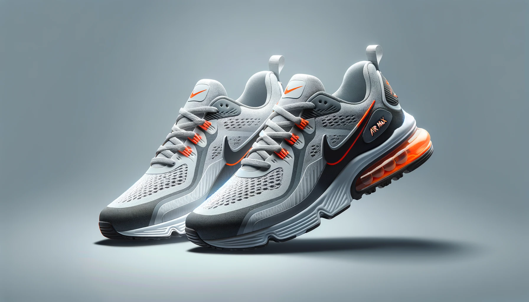 dall%c2%b7e-2024-02-15-01-08-45-create-an-image-of-a-pair-of-stylish-running-shoes-the-shoes-should-have-a-light-grey-and-white-color-scheme-with-black-accents-the-upper-is-made-of-4073756