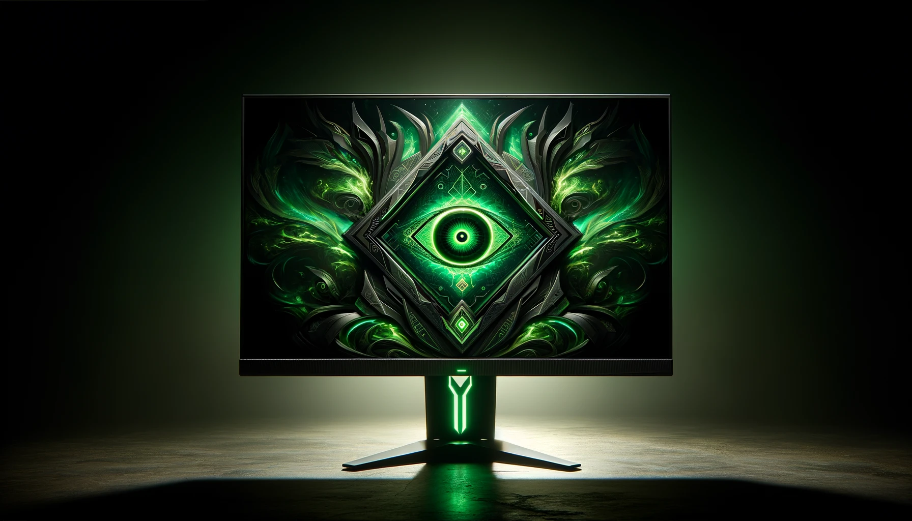dall%c2%b7e-2024-02-15-19-08-51-an-intricate-gaming-computer-monitor-with-a-modern-design-featuring-a-glowing-green-eye-emblem-in-the-center-of-the-screen-surrounded-by-a-fantastic-4062264