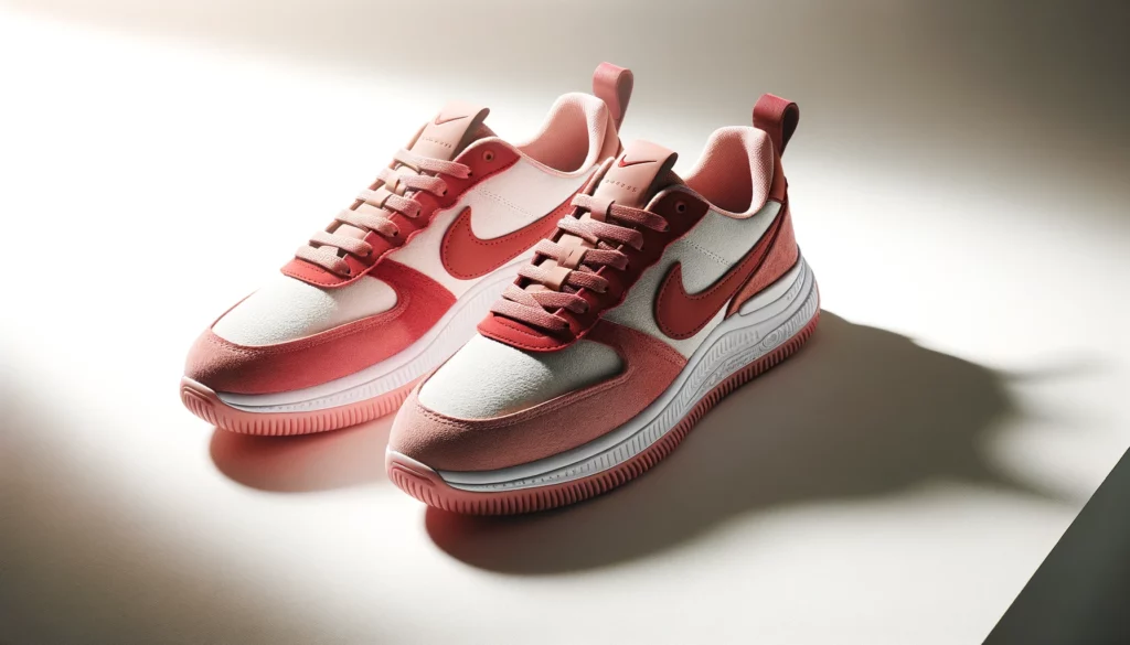 dall%c2%b7e-2024-02-16-02-48-46-a-pair-of-stylish-sneakers-with-a-combination-of-coral-pink-suede-and-white-leather-the-design-includes-a-burgundy-swoosh-logo-on-the-side-and-matchi-9210000