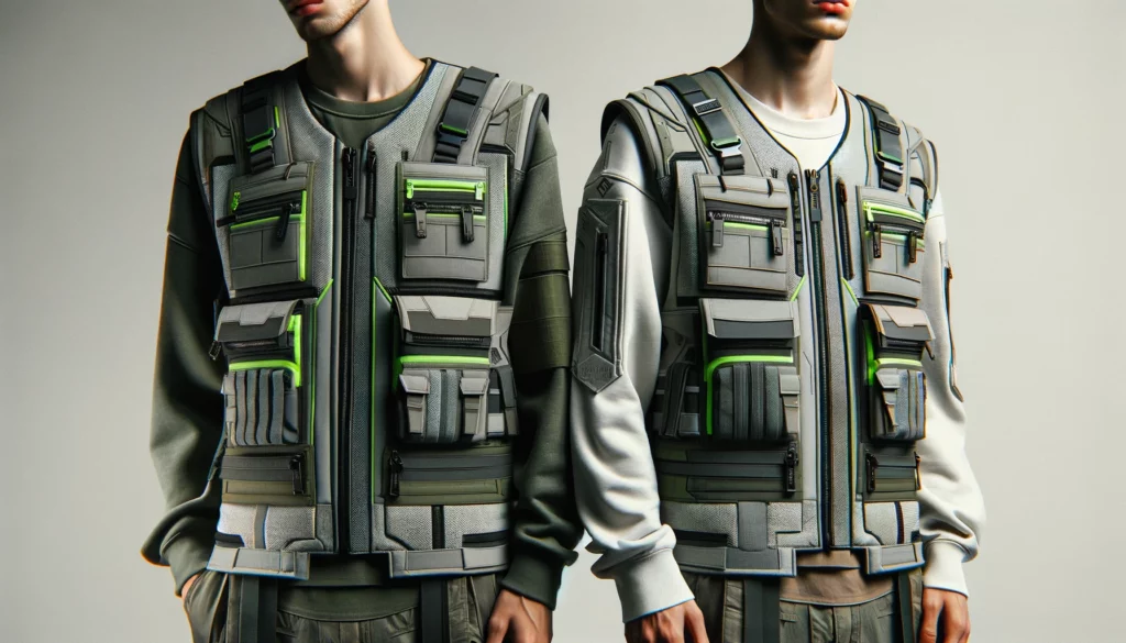 dall%c2%b7e-2024-02-16-02-59-59-two-modern-utility-vests-with-a-futuristic-design-in-shades-of-olive-green-and-light-grey-with-neon-green-accents-the-vests-feature-multiple-functio-2179538