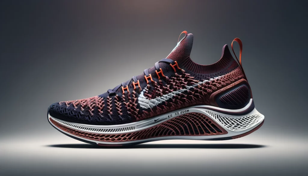 dall%c2%b7e-2024-02-16-04-59-59-a-modern-running-shoe-featuring-a-burgundy-and-dark-navy-knit-upper-with-intricate-texture-patterns-the-shoe-has-a-white-swoosh-logo-on-the-side-and-1389326