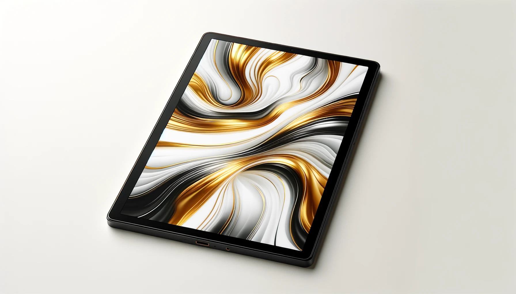 dall%c2%b7e-2024-02-16-09-55-03-a-modern-tablet-in-landscape-orientation-with-a-gold-and-white-abstract-design-as-the-wallpaper-which-looks-fluid-and-dynamic-almost-like-liquid-gol-3604145