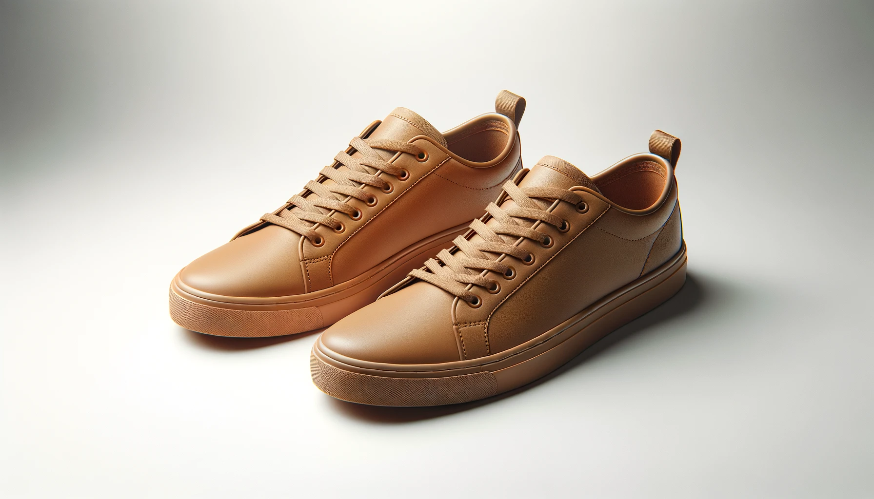 dall%c2%b7e-2024-02-16-13-16-19-a-pair-of-tan-colored-low-top-sneakers-with-a-smooth-finish-on-a-plain-white-background-the-shoes-have-a-round-toe-design-perforations-on-the-toe-bo-3748570