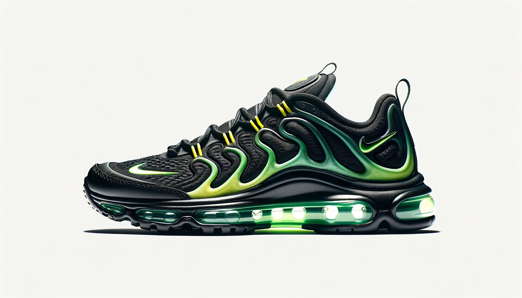 dall%c2%b7e-2024-02-16-13-40-55-a-single-black-sneaker-with-vibrant-green-and-yellow-accents-on-a-clean-white-background-the-sneaker-features-a-mesh-upper-for-breathability-wavy-de-5016116