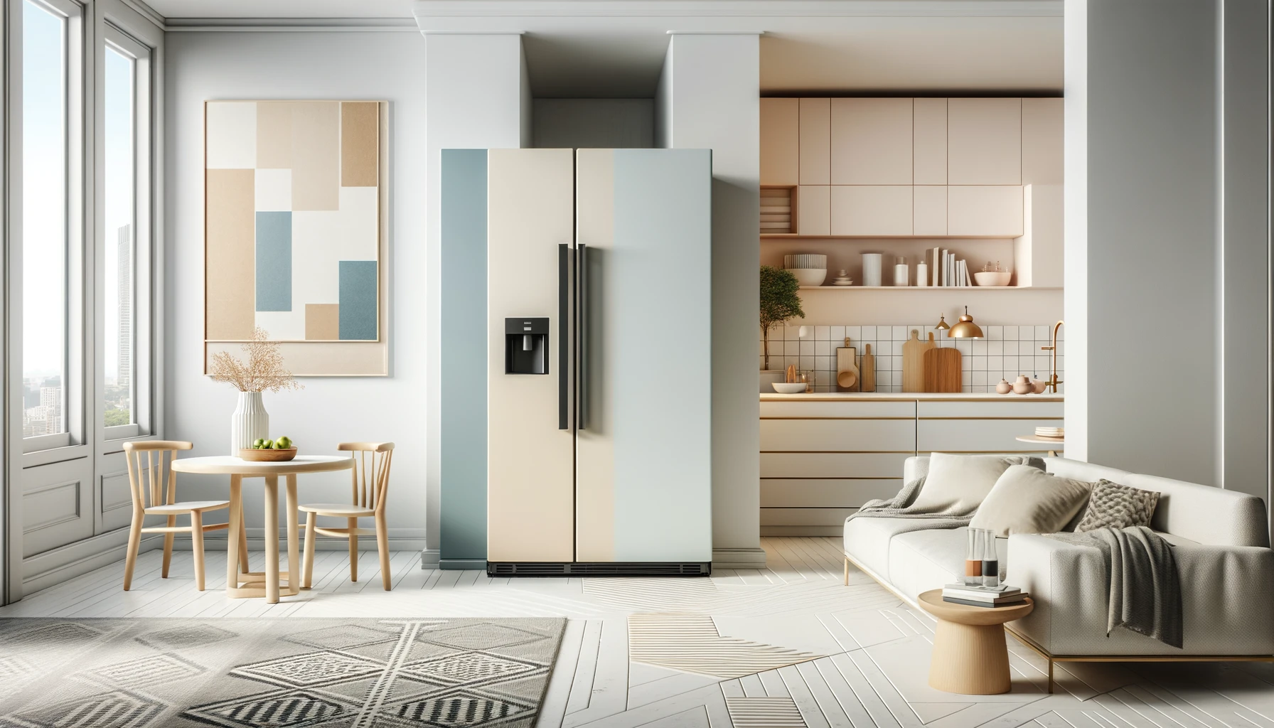 dall%c2%b7e-2024-02-16-15-18-48-a-contemporary-kitchen-scene-with-a-large-modern-tri-color-refrigerator-in-the-center-the-refrigerator-has-a-minimalist-design-with-three-vertical-p-5402917