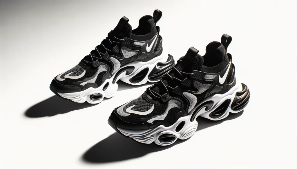 dall%c2%b7e-2024-02-17-23-06-07-a-pair-of-modern-black-and-white-athletic-sneakers-on-a-white-background-these-sneakers-have-a-bold-dynamic-design-with-a-black-mesh-upper-that-feat-7568558
