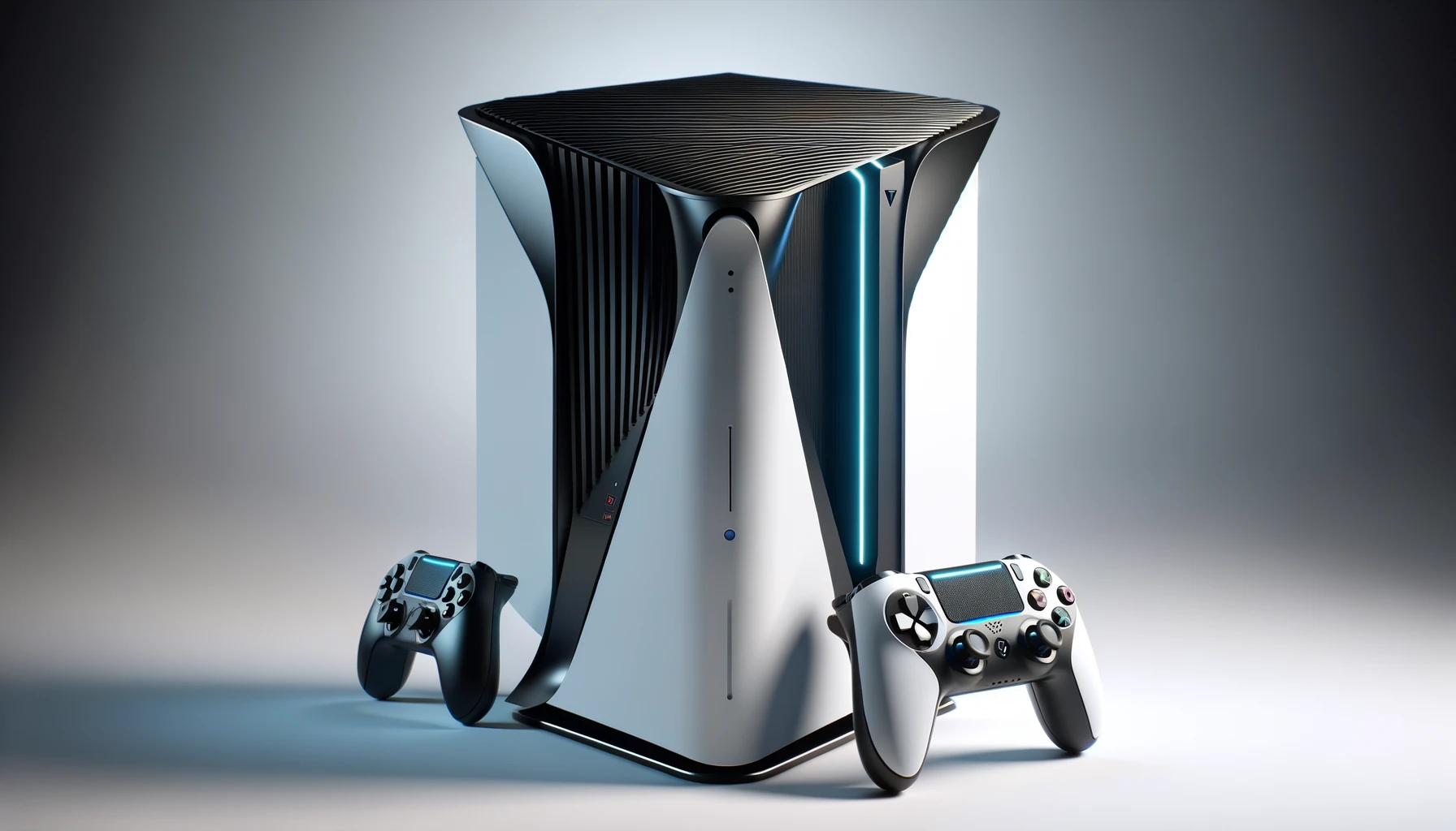 dall%c2%b7e-2024-02-19-17-21-05-a-futuristic-looking-gaming-console-standing-upright-with-a-striking-white-and-black-color-scheme-the-console-has-a-bold-curved-design-with-a-mix-of-1777538