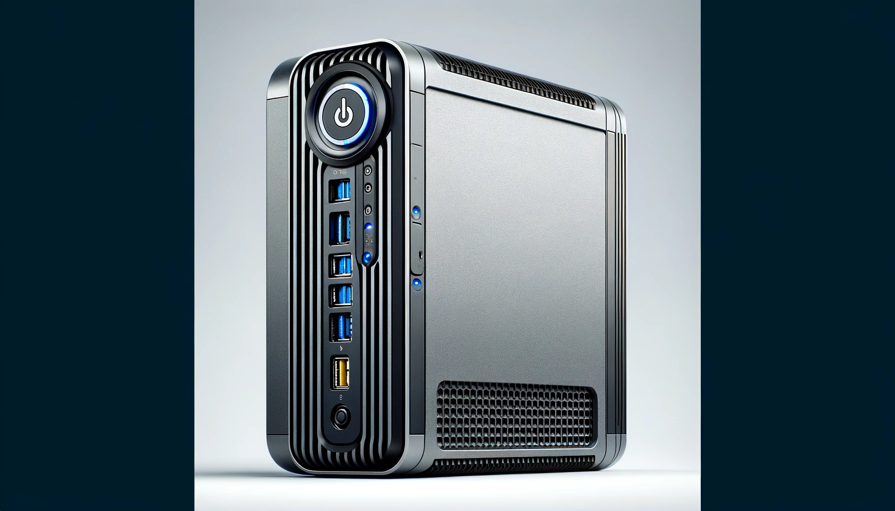 dall%c2%b7e-2024-02-19-19-55-17-a-sleek-vertical-mini-tower-computer-with-a-gray-and-black-color-scheme-the-front-panel-features-a-variety-of-ports-including-blue-usb-ports-a-yel-2734933