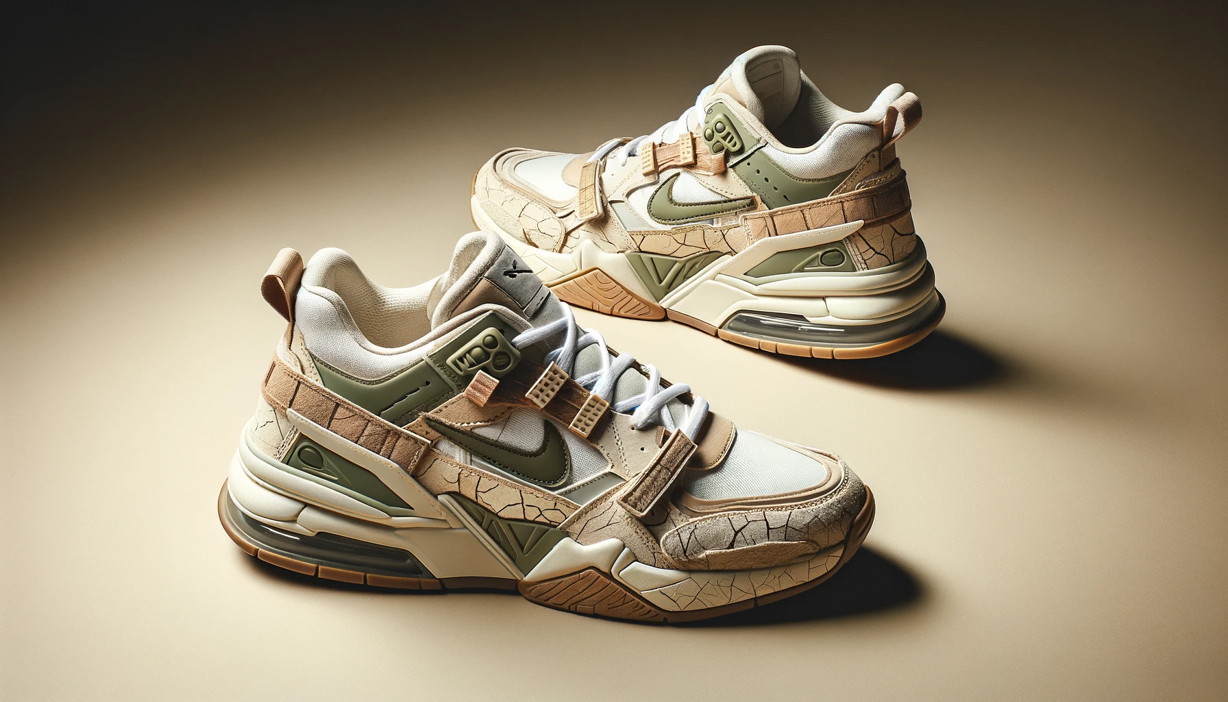 dall%c2%b7e-2024-02-20-05-06-36-a-pair-of-stylish-sneakers-on-a-neutral-background-the-shoes-have-a-retro-design-with-a-white-base-color-and-panels-of-beige-with-a-cracked-texture-3713068