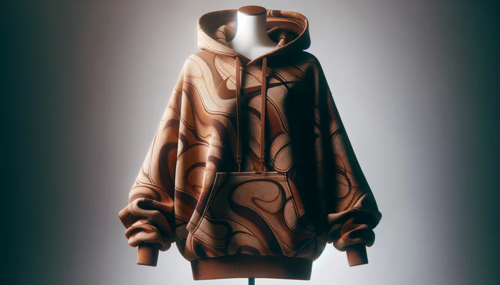 dall%c2%b7e-2024-02-20-06-03-48-a-photograph-showcasing-an-oversized-womens-hoodie-with-a-unique-all-over-print-design-the-hoodie-is-a-rich-brown-color-with-a-repeating-pattern-of-7319944