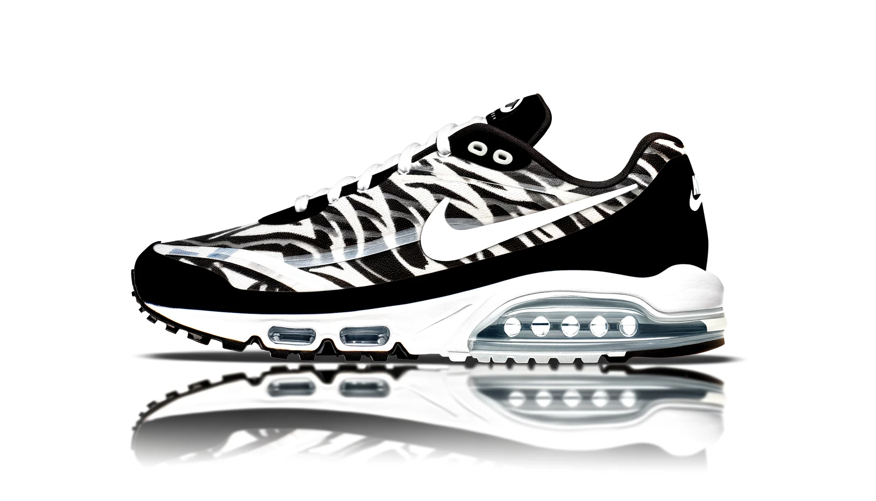 DALL·E-2024-02-21-14.37.10-A-digital-image-of-a-single-Nike-Air-Max-TW-sneaker-for-men-combining-classic-and-modern-elements.-The-sneaker-features-a-dynamic-black-and-white-pat