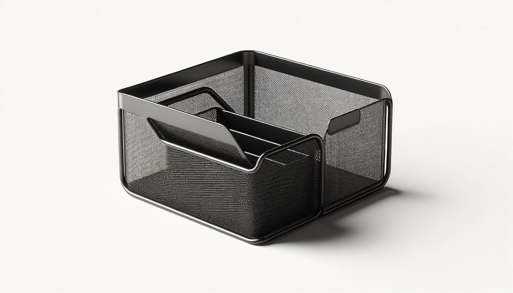 DALL·E-2024-02-22-11.35.18-A-black-metal-mesh-desktop-organizer-on-a-white-background.-The-organizer-has-a-simple-wide-angled-design-with-one-larger-compartment-in-the-back-an