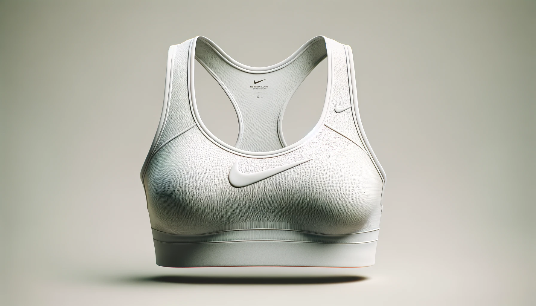 DALL·E-2024-02-23-13.15.40-A-digital-image-showcasing-a-womans-medium-support-sports-bra-in-white.-The-bra-features-a-racerback-design-and-a-snug-fit-with-the-iconic-Nike-Swoos