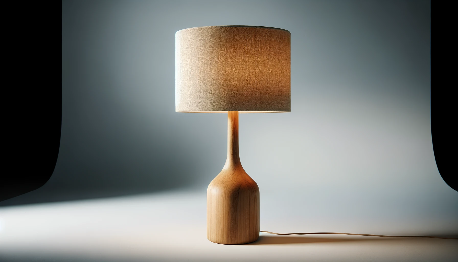 DALL·E-2024-02-27-16.13.15-Image-of-a-floor-lamp-with-a-mango-wood-base-and-a-beige-linen-lampshade-standing-at-a-height-of-156-cm.-The-lamp-features-a-smooth-rounded-wooden-b