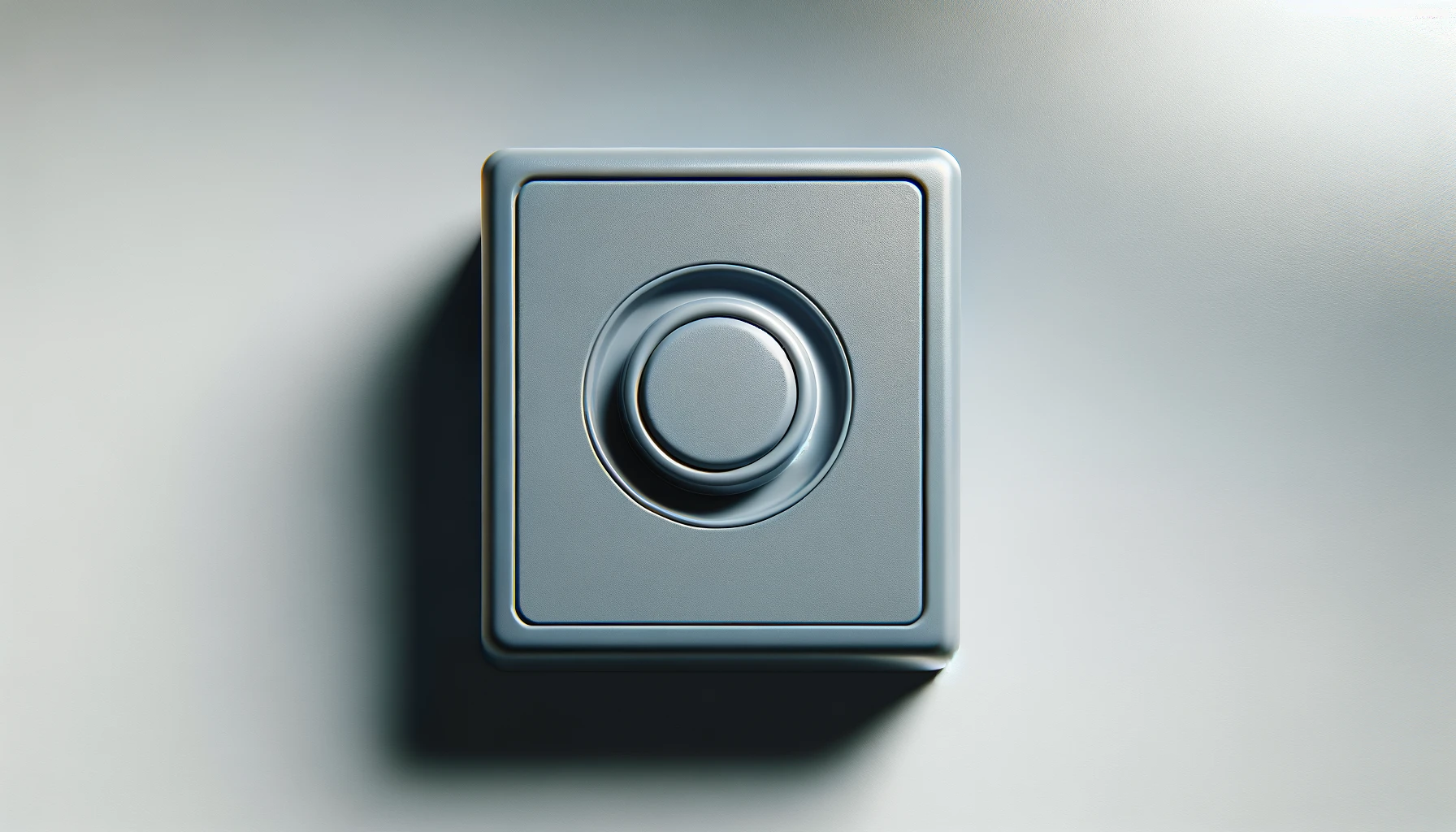 DALL·E-2024-02-27-17.38.15-An-image-of-a-simple-gray-plastic-doorbell-with-a-circular-button-in-the-center.-The-doorbell-has-a-minimalist-design-with-a-rectangular-shape-and-