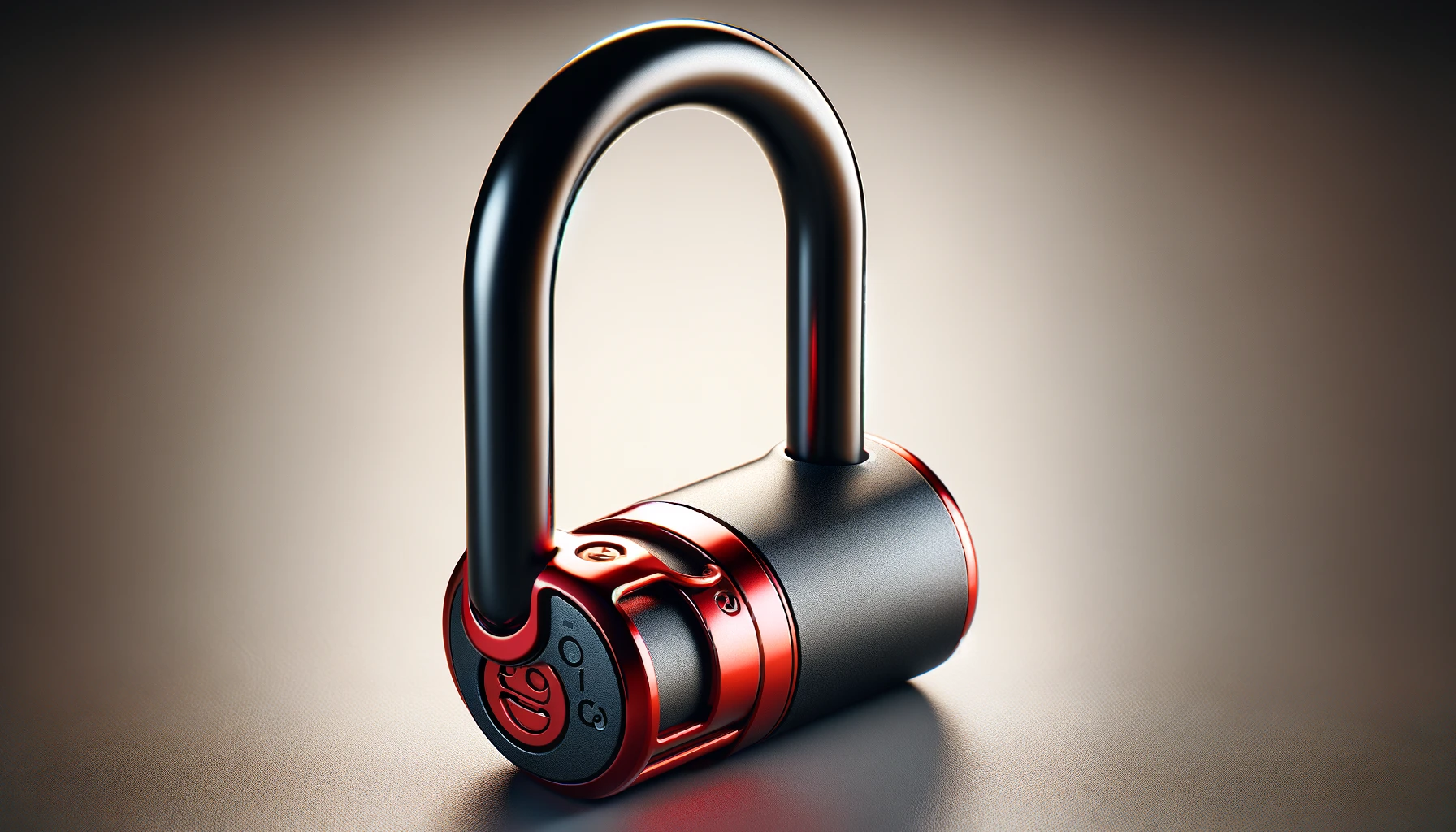 DALL·E-2024-02-28-09.34.45-A-close-up-image-of-a-modern-U-lock-bicycle-lock.-The-lock-has-a-thick-black-shackle-and-a-vibrant-red-locking-mechanism.-The-background-is-neutral-an