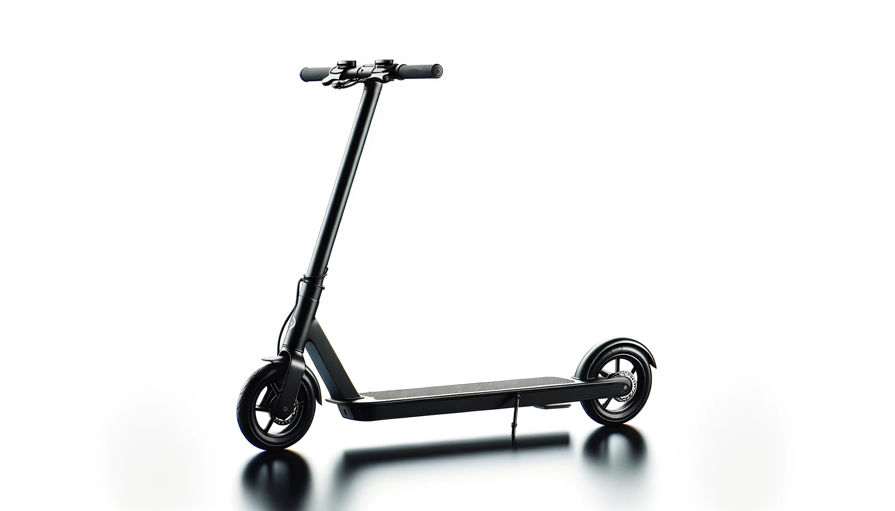 DALL·E-2024-02-28-11.44.26-An-image-of-a-modern-electric-scooter-on-a-white-background.-The-scooter-has-a-sleek-black-design-with-a-sturdy-frame-and-two-wheels-one-at-the-fron